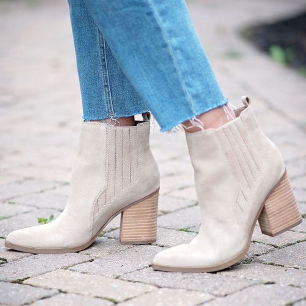 Bootie Qupid Taupe Suede Women's SLAY-72 Shoe Boot sz 10